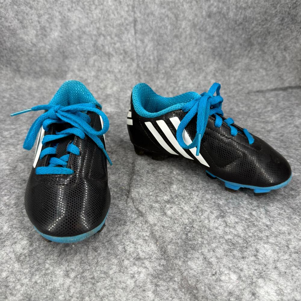adidas Kids Black and Blue Soccer Cleats